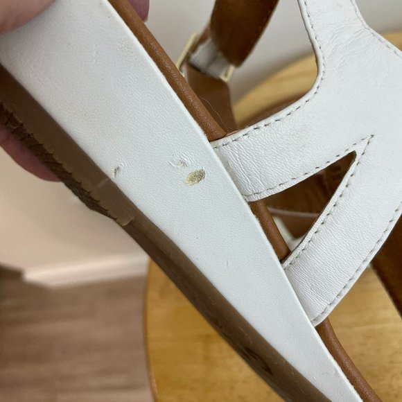 EuroSoft White with Gold Disk Accents Sandals by Sofft - Picture 7 of 7